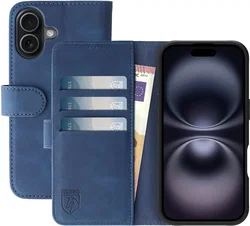 Rosso Element Apple iPhone 16 Hoesje Book Case Wallet Blauw afbeelding