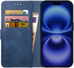 Rosso Element Apple iPhone 16 Hoesje Book Case Wallet Blauw afbeelding