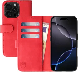 Rosso Element Apple iPhone 16 Pro Hoesje Book Case Wallet Rood afbeelding