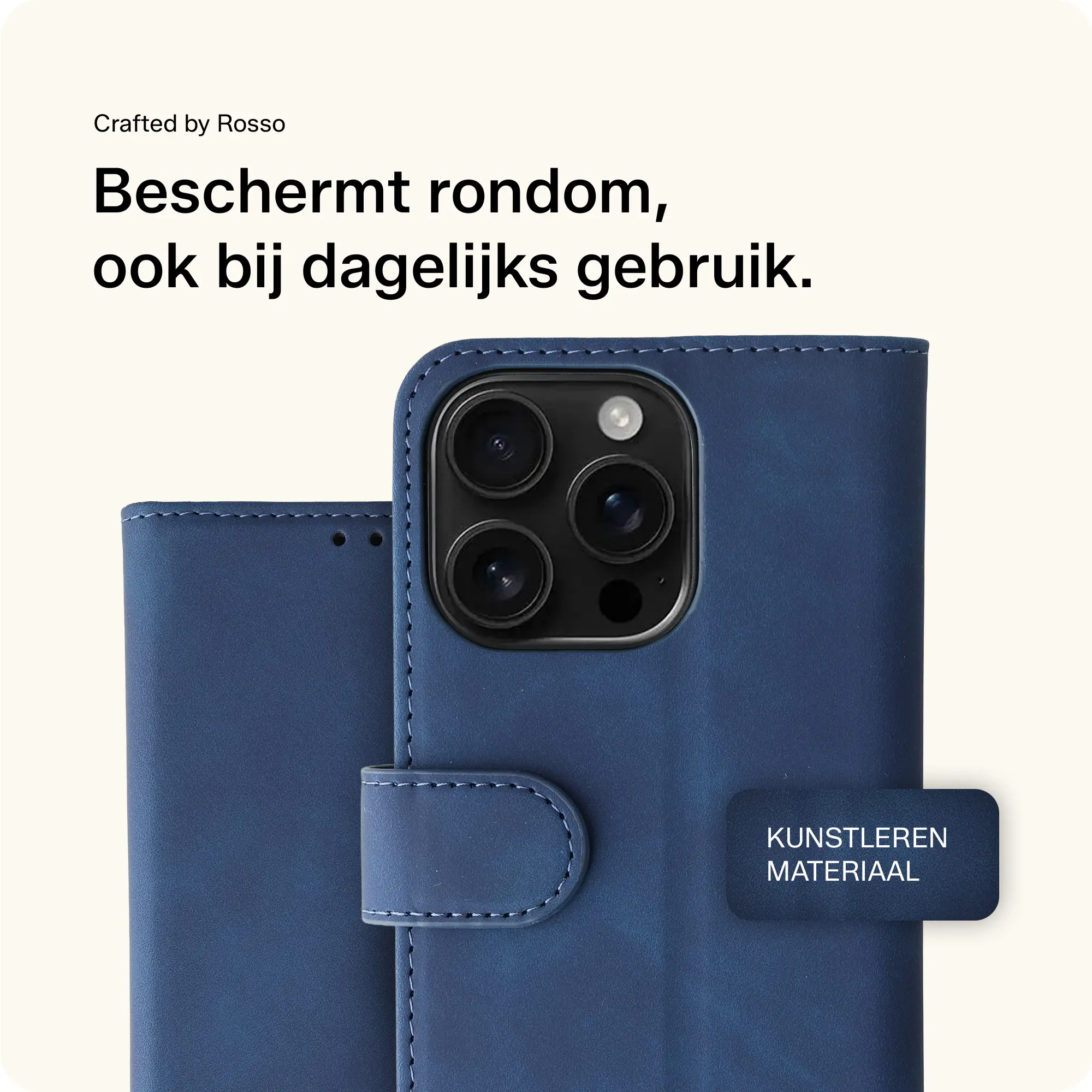 Rosso Element Apple iPhone 16 Pro Hoesje Book Case Wallet Blauw afbeelding 4