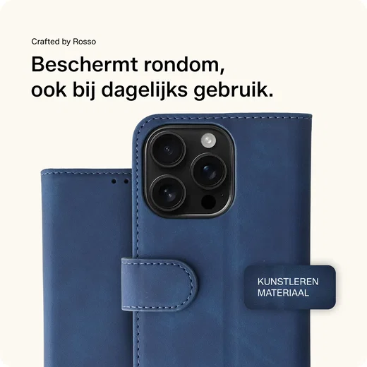 Rosso Element Apple iPhone 16 Pro Hoesje Book Case Wallet Blauw afbeelding 4