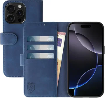 Rosso Element Apple iPhone 16 Pro Hoesje Book Case Wallet Blauw