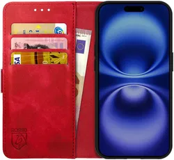 Rosso Element Apple iPhone 16 Plus Hoesje Book Case Wallet Rood afbeelding
