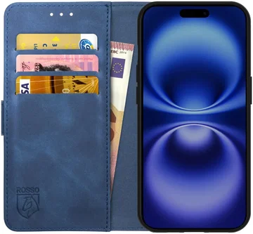 Rosso Element Apple iPhone 16 Plus Hoesje Book Case Wallet Blauw