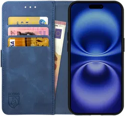 Rosso Element Apple iPhone 16 Plus Hoesje Book Case Wallet Blauw afbeelding