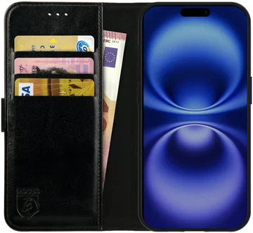 Rosso Element Apple iPhone 16 Pro Max Hoesje Book Case Wallet Zwart