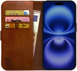 Rosso Element Apple iPhone 16 Pro Max Hoesje Book Case Wallet Bruin afbeelding