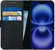 Rosso Deluxe Apple iPhone 16 Pro Hoesje Echt Leer Book Case Zwart afbeelding 1