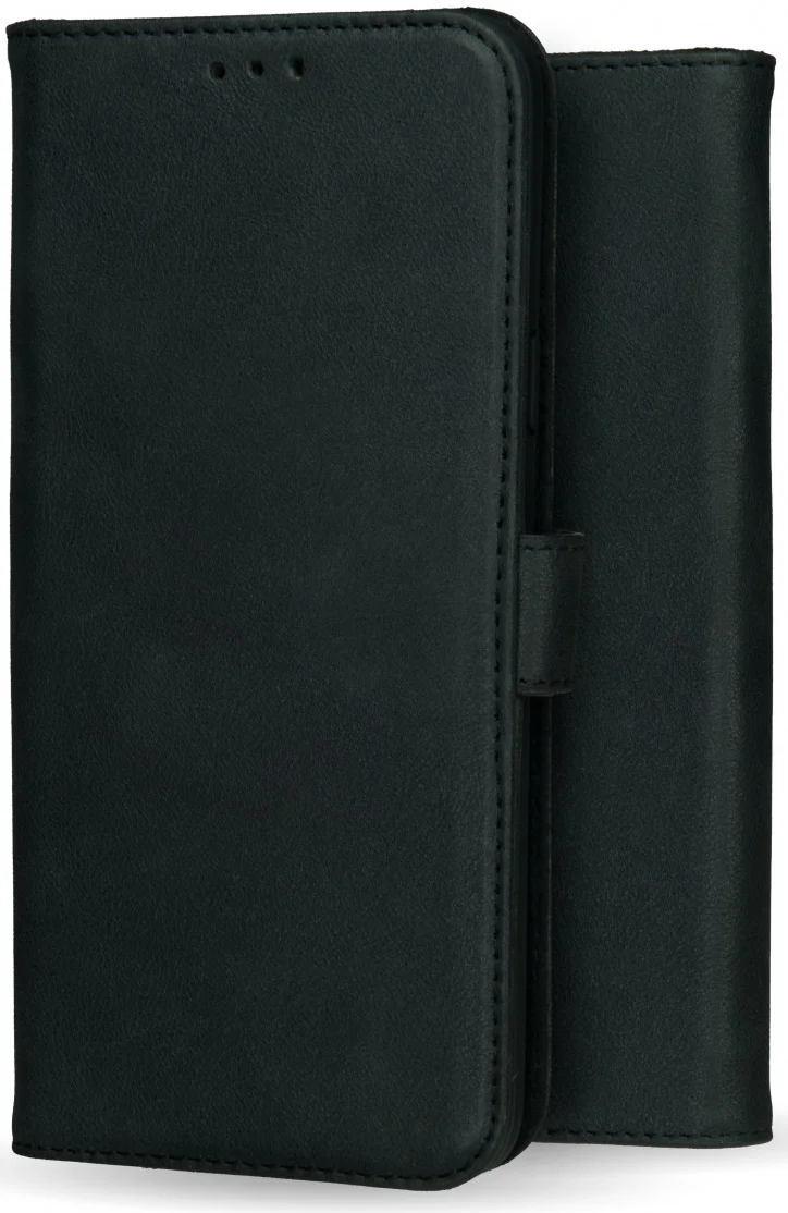 Rosso Deluxe Apple iPhone 16 Plus Hoesje Echt Leer Book Case Zwart afbeelding 9
