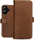 Rosso Deluxe Apple iPhone 16 Plus Hoesje Echt Leer Book Case Bruin afbeelding 11