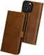Rosso Deluxe Apple iPhone 16 Pro Max Hoesje Echt Leer Book Case Bruin afbeelding 2
