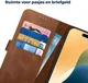 Rosso Deluxe Apple iPhone 16 Pro Max Hoesje Echt Leer Book Case Bruin afbeelding 5