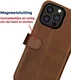 Rosso Deluxe Apple iPhone 16 Pro Max Hoesje Echt Leer Book Case Bruin afbeelding 8