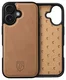 Rosso Elite Apple iPhone 16 Hoesje met MagSafe Book Case Echt Leer Lichtbruin afbeelding 11
