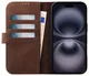 Rosso Elite Apple iPhone 16 Hoesje met MagSafe Book Case Echt Leer Bruin afbeelding 2