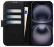 Rosso Elite Apple iPhone 16 Hoesje met MagSafe Book Case Echt Leer Zwart afbeelding 2