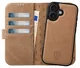 Rosso Elite Apple iPhone 16 Plus Hoesje MagSafe Book Case Echt Leer Lichtbruin afbeelding 1