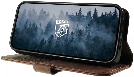 Rosso Elite Apple iPhone 16 Plus Hoesje MagSafe Book Case Echt Leer Bruin afbeelding 12