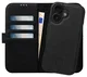 Rosso Elite Apple iPhone 16 Plus Hoesje MagSafe Book Case Echt Leer Zwart