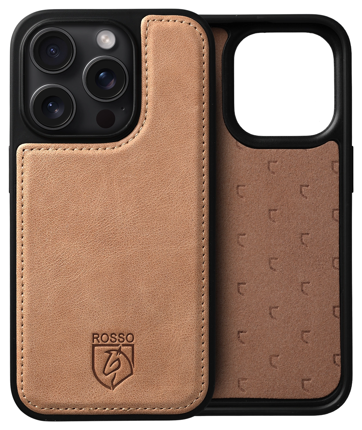 Rosso Elite iPhone 16 Pro Max Hoesje MagSafe Book Case Echt Leer Lichtbruin afbeelding 12