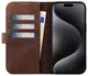 Rosso Elite iPhone 16 Pro Max Hoesje MagSafe Book Case Echt Leer Bruin afbeelding 2