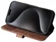 Rosso Elite iPhone 16 Pro Max Hoesje MagSafe Book Case Echt Leer Bruin afbeelding 11