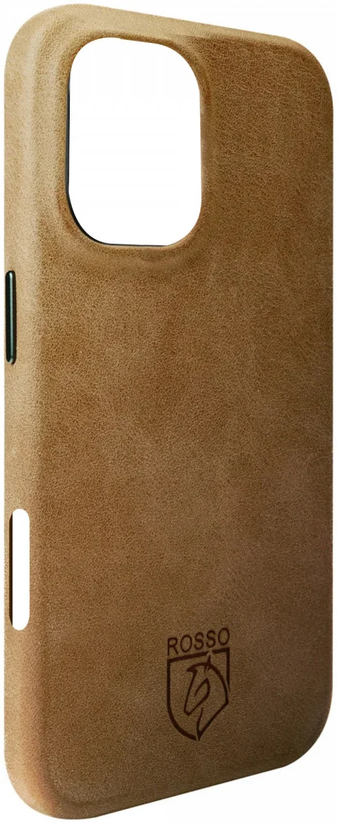 Rosso Elite iPhone 16 Plus Hoesje Leer Back Cover MagSafe Lichtbruin afbeelding 7