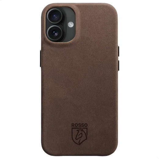 Rosso Elite iPhone 16 Plus Hoesje Leer Back Cover MagSafe Bruin afbeelding 1