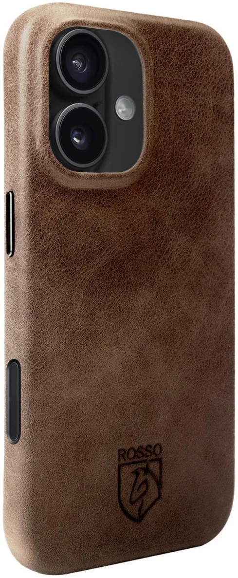 Rosso Elite iPhone 16 Plus Hoesje Leer Back Cover MagSafe Bruin afbeelding 7