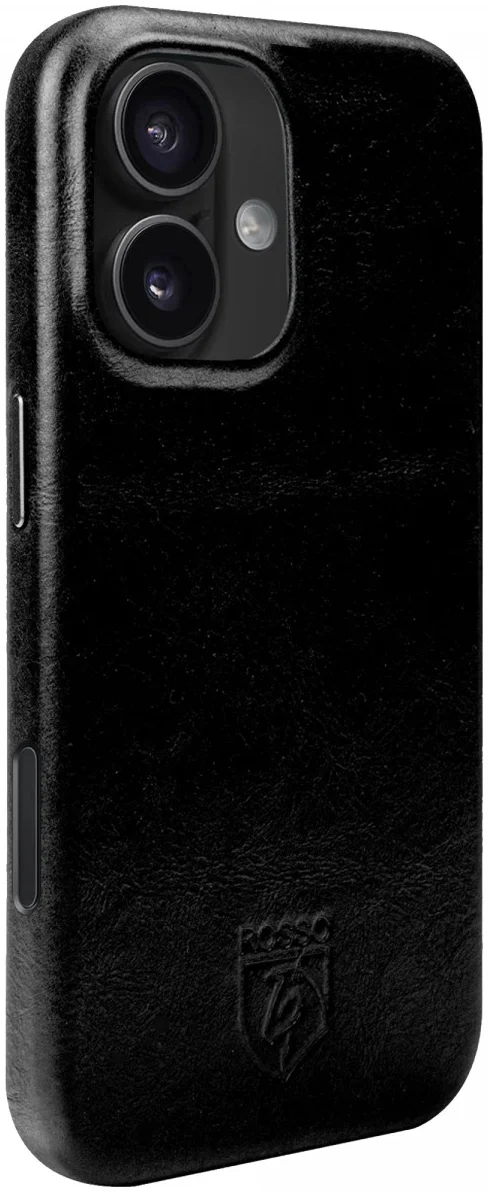 Rosso Elite iPhone 16 Plus Hoesje Leer Back Cover MagSafe Zwart afbeelding 1