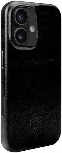 Rosso Elite iPhone 16 Plus Hoesje Leer Back Cover MagSafe Zwart afbeelding 1
