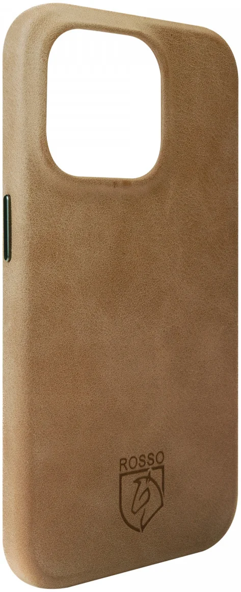 Rosso Elite iPhone 16 Pro Max Hoesje Leer Back Cover MagSafe Lichtbruin afbeelding 10