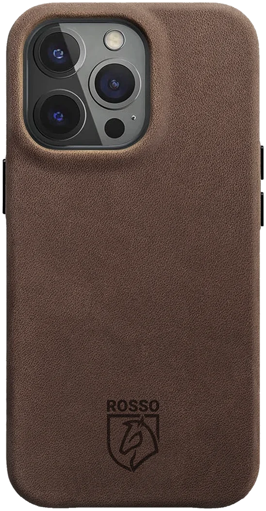Rosso Elite iPhone 16 Pro Max Hoesje Leer Back Cover MagSafe Bruin afbeelding 1