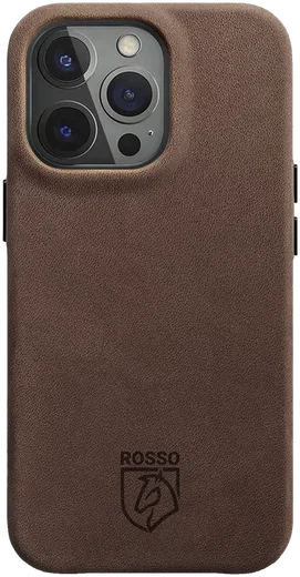 Rosso Elite iPhone 16 Pro Max Hoesje Leer Back Cover MagSafe Bruin afbeelding 1