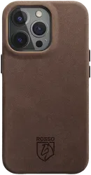 Rosso Elite iPhone 16 Pro Max Hoesje Leer Back Cover MagSafe Bruin afbeelding