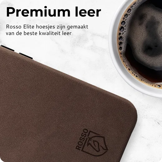 Rosso Elite iPhone 16 Pro Max Hoesje Leer Back Cover MagSafe Bruin afbeelding 5