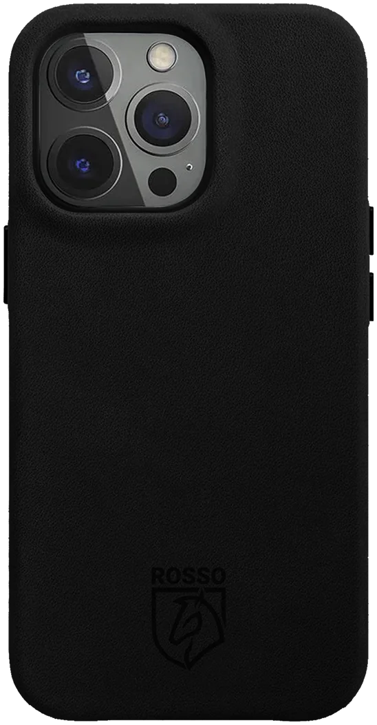 Rosso Elite iPhone 16 Pro Max Hoesje Leer Back Cover MagSafe Zwart afbeelding 1