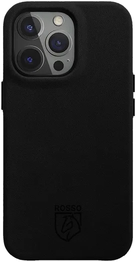 Rosso Elite iPhone 16 Pro Max Hoesje Leer Back Cover MagSafe Zwart afbeelding 1