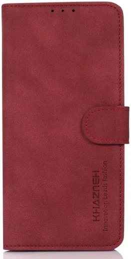 KHAZNEH Nokia C12 Hoesje Retro Wallet Book Case Rood afbeelding 6