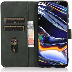 KHAZNEH Nokia C12 Hoesje Retro Wallet Book Case Groen afbeelding