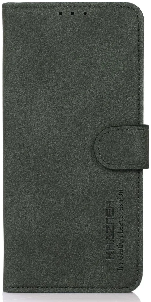 KHAZNEH Nokia C12 Hoesje Retro Wallet Book Case Groen afbeelding 6