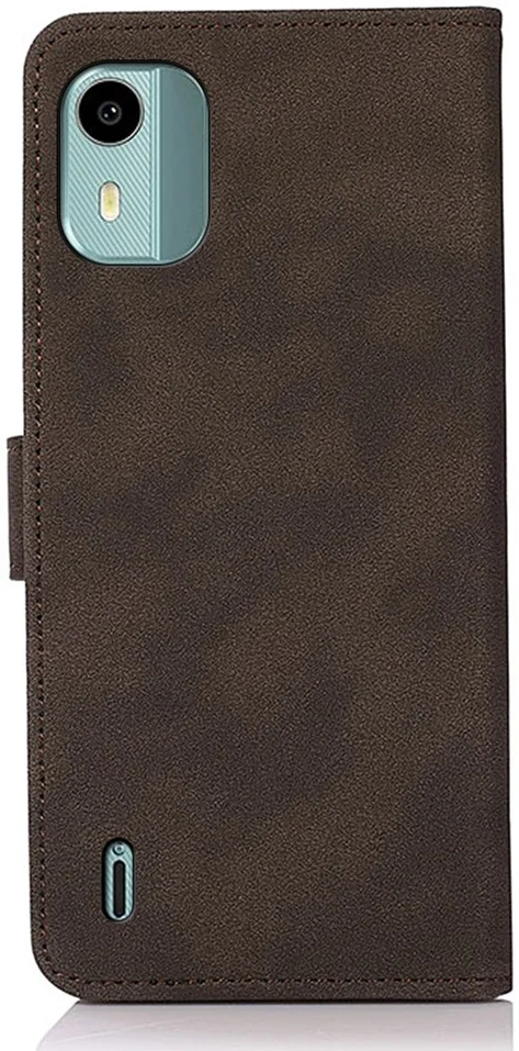 KHAZNEH Nokia C12 Hoesje Retro Wallet Book Case Bruin afbeelding 7