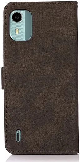 KHAZNEH Nokia C12 Hoesje Retro Wallet Book Case Bruin afbeelding 7