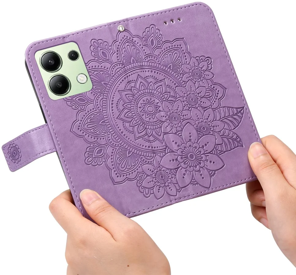 Xiaomi Redmi Note 13 4G Hoesje Bloemen Print Wallet Book Case Paars afbeelding 9