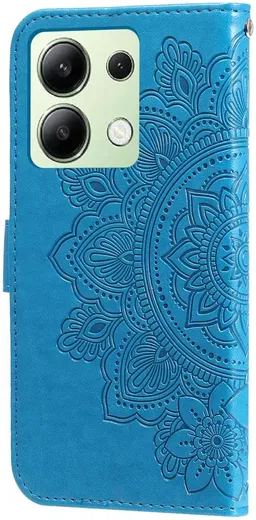 Xiaomi Redmi Note 13 4G Hoesje Bloemen Print Wallet Book Case Blauw afbeelding 6