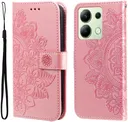 Xiaomi Redmi Note 13 4G Hoesje Bloemen Print Wallet Book Case Roze