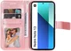 Xiaomi Redmi Note 13 4G Hoesje Bloemen Print Wallet Book Case Roze afbeelding 2