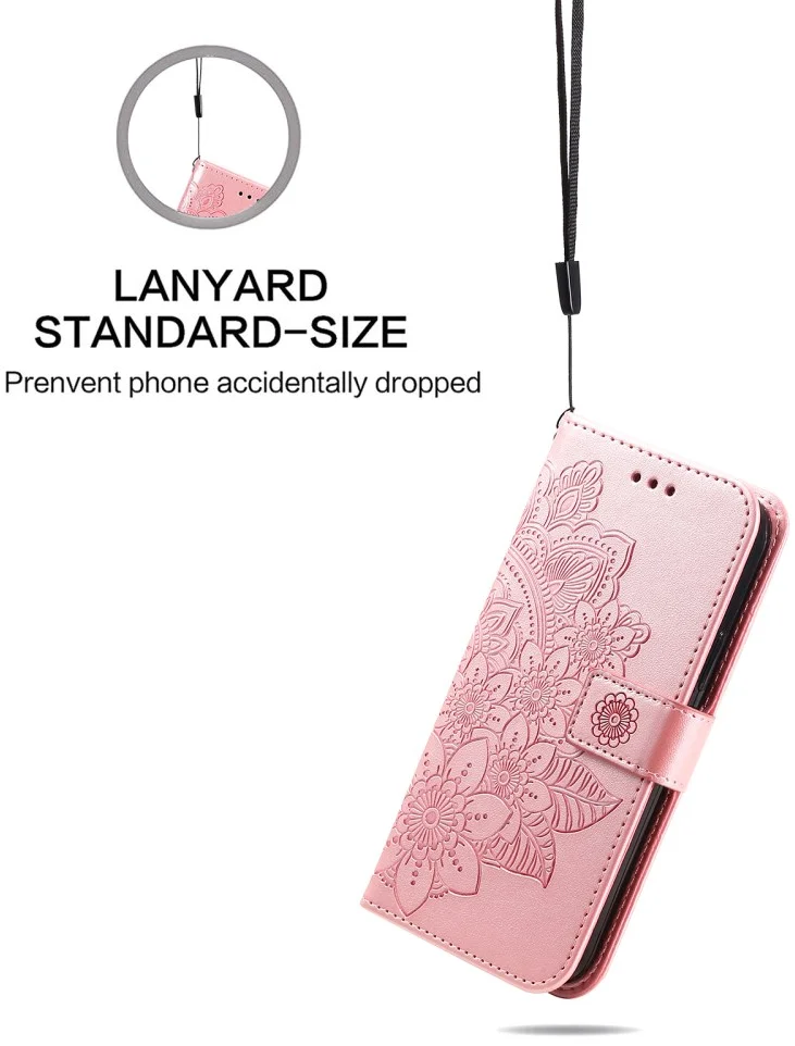 Xiaomi Redmi Note 13 4G Hoesje Bloemen Print Wallet Book Case Roze afbeelding 5