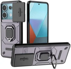 Xiaomi Redmi Note 13 Pro 5G Hoesje met Camera Slider en Kickstand Ring Paars afbeelding