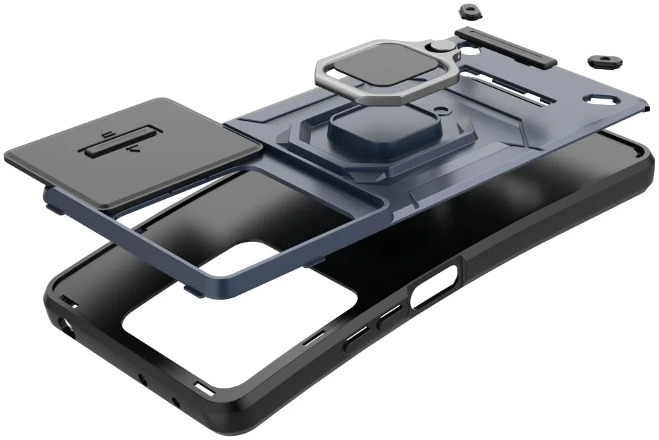 Xiaomi Redmi Note 13 Pro 5G Hoesje met Camera Slider en Kickstand Ring Paars afbeelding 2